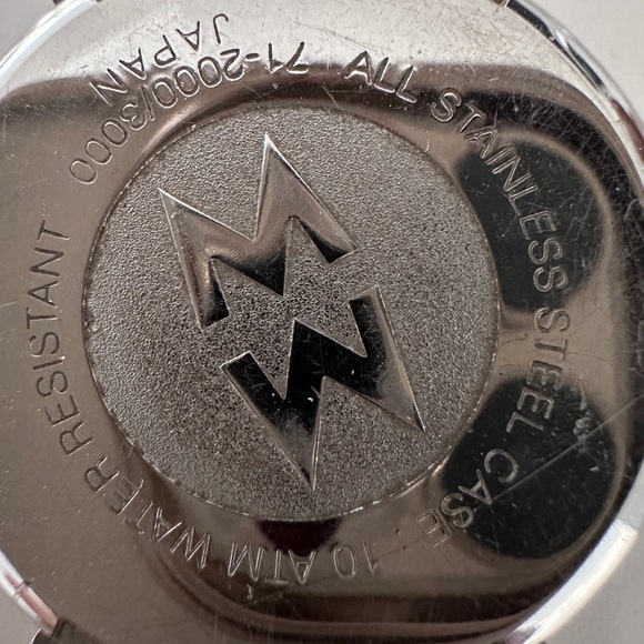 Michele Stainless Chronograph Watch Y2K with pink and black leather straps - Picture 6 of 8